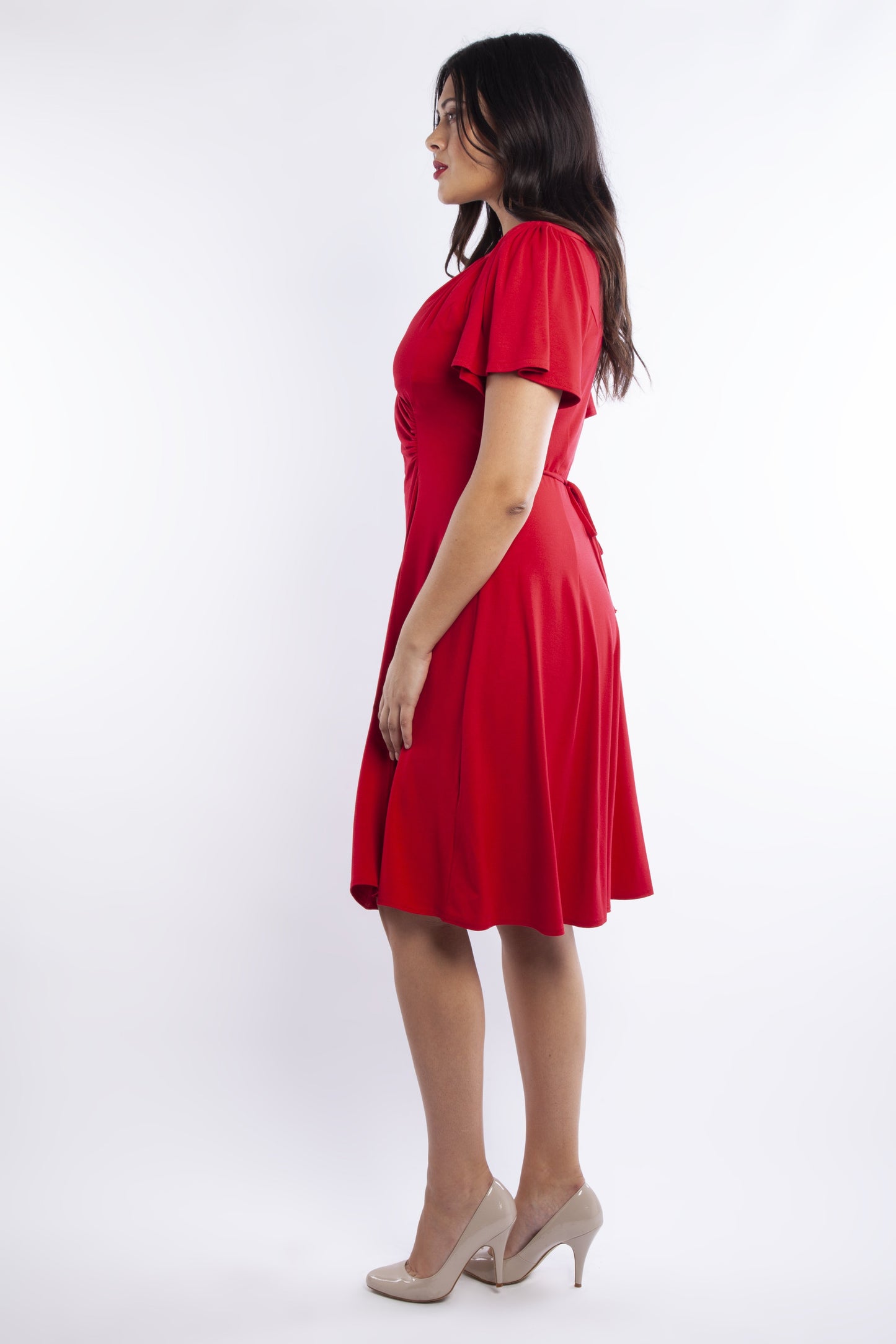 Scarlett & Jo Lana Red Wrap Fit & Flare Dress